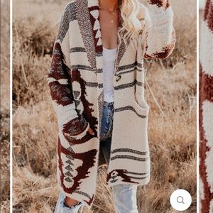 Vici Lazy Bear Pocketed Fuzzy Knit Cardigan